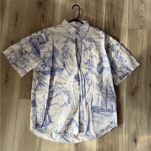 Saddlebred Blue and White Sailing Print Shirt